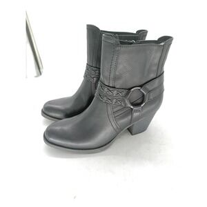 Frye & Co Tulsi Boots Womens Sz 6 Black Ankle Western Block Heel Zip Booties #80